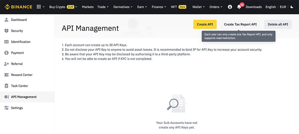 API Key anfordern