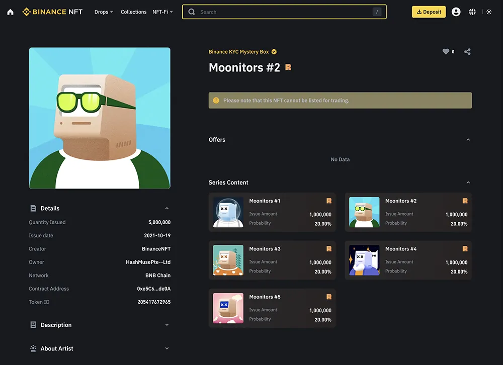 Binance NFT eintragen