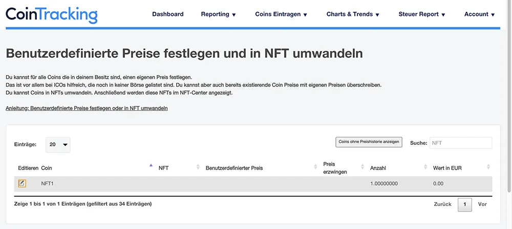 NFT editieren