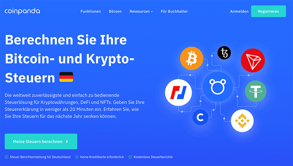 Krypto Steuern erstellen und Trades eintragen mit Coinpanda