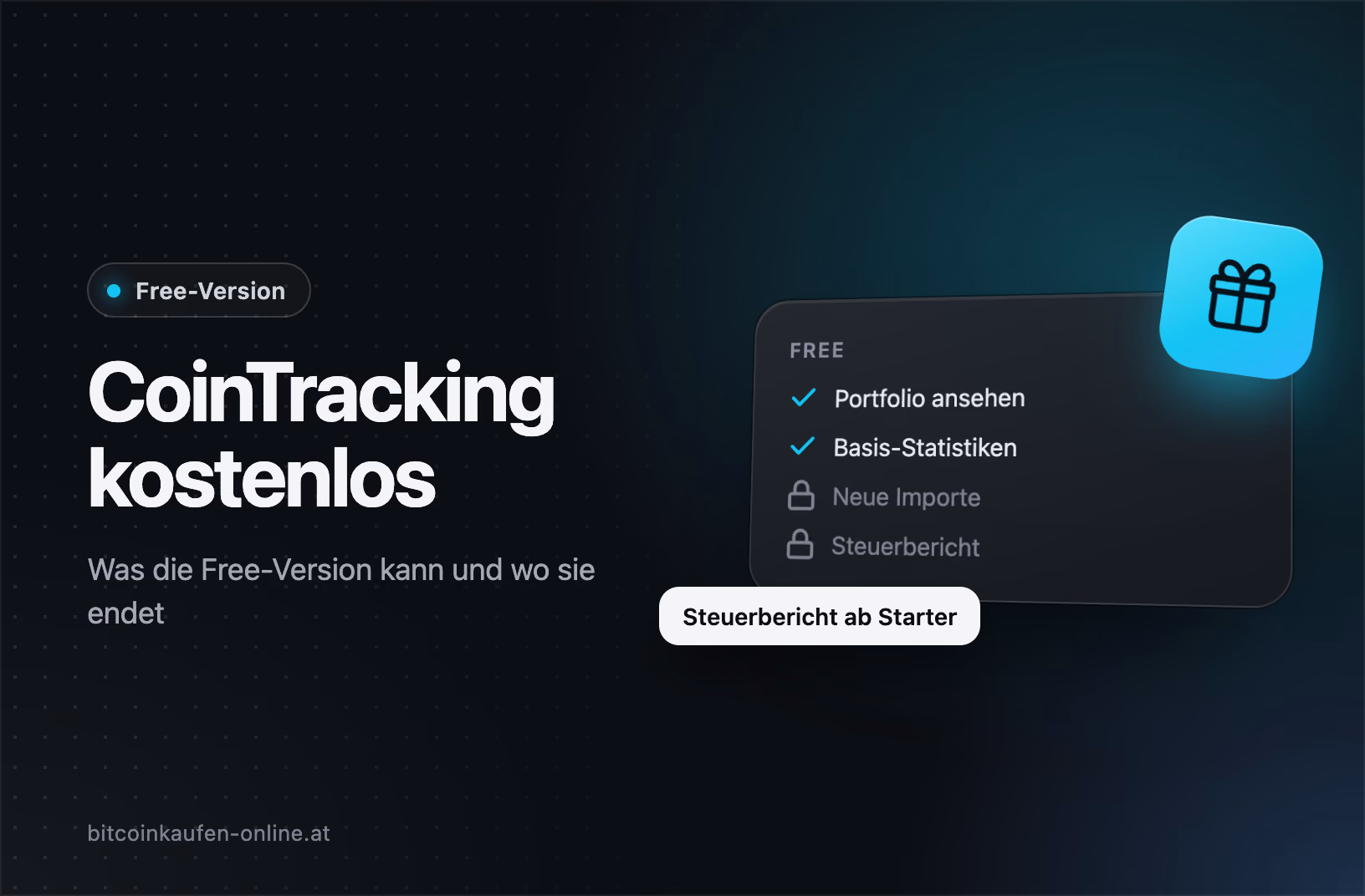 CoinTracking kostenlos: Die Free-Version zeigt Portfolio und Basis-Statistiken, neue Importe und Steuerbericht erst ab Starter