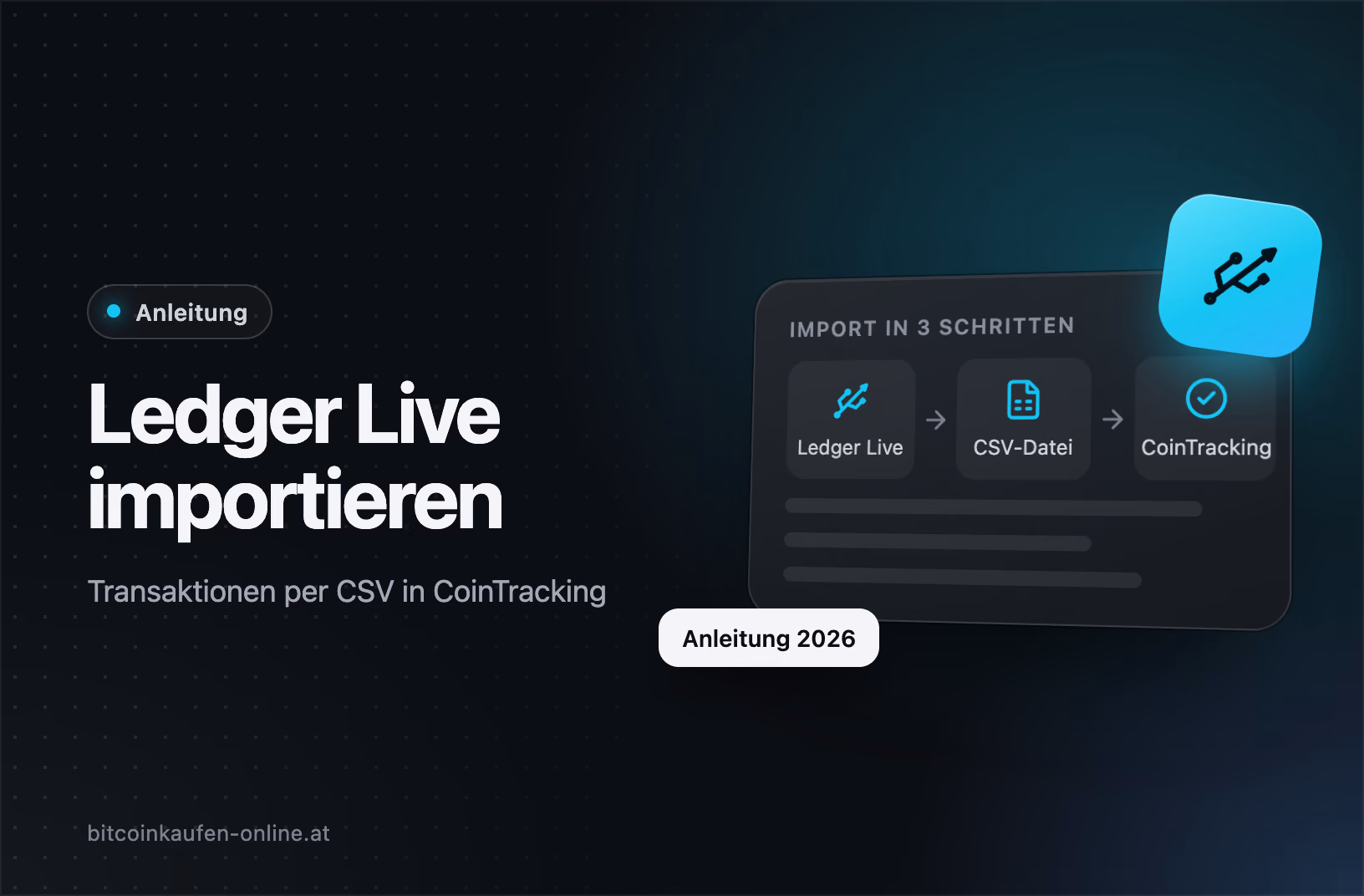 Ledger Live in CoinTracking importieren: Export aus Ledger Live als CSV-Datei und Import in CoinTracking